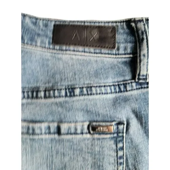 Armani Exchange J10 Super Skinny Cropped Mid Rise Jeans Woman’s Studded Size 29 - Picture 4 of 8